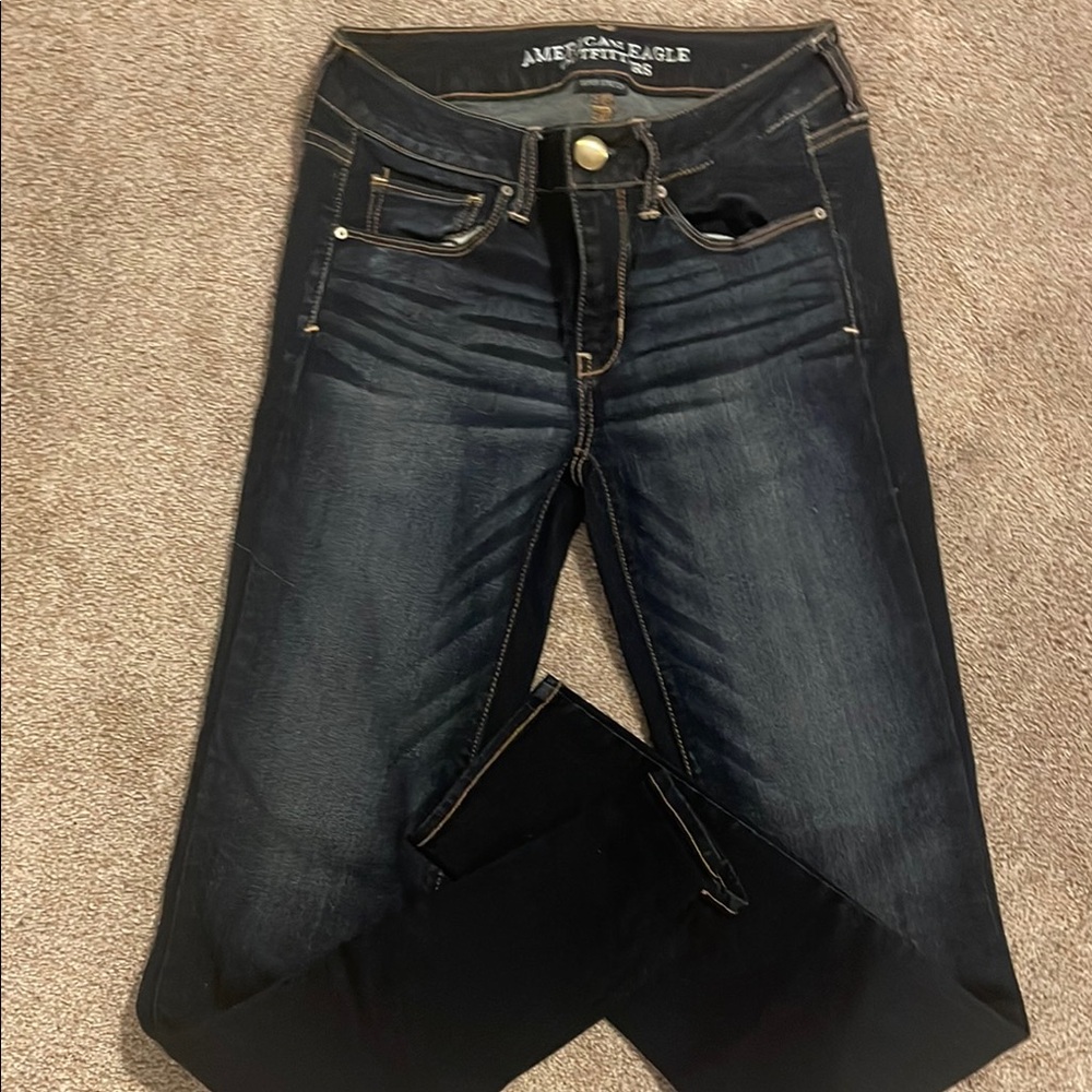 American Eagle Outfitters Women's Dark Blue Jeans
